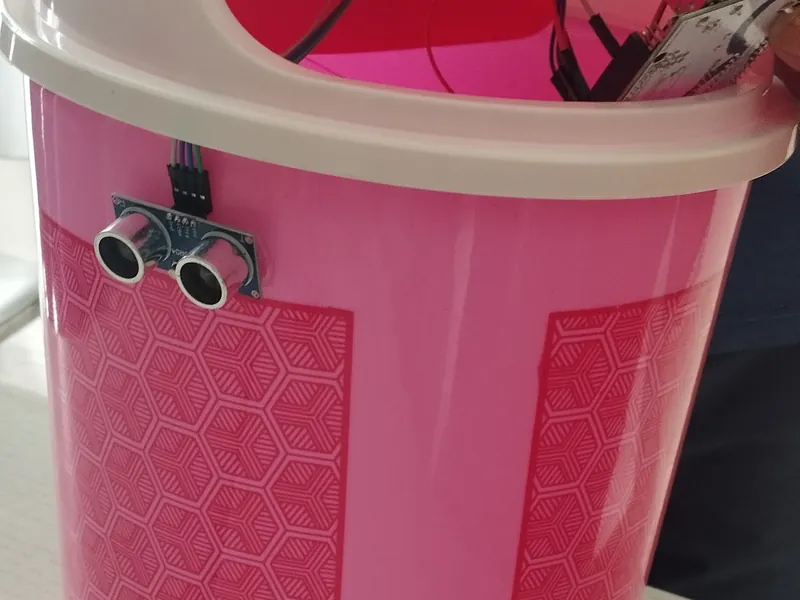 A smart dustbin with an ultrasonic sensor that opens its lid automatically