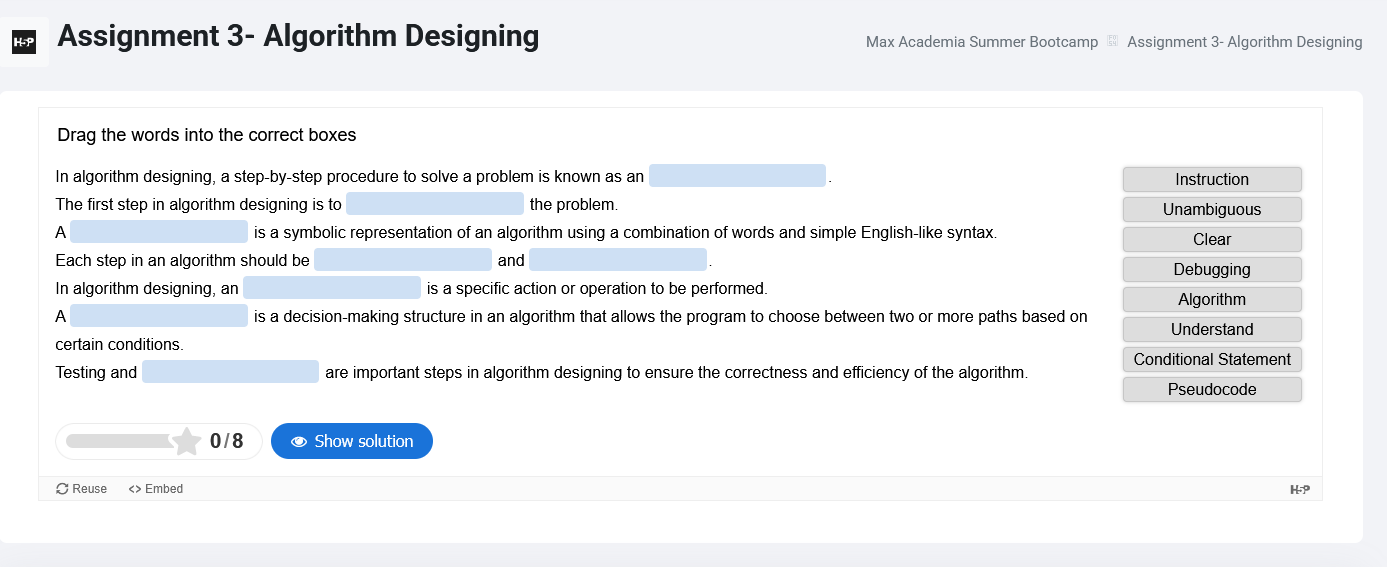 Gamified assignments